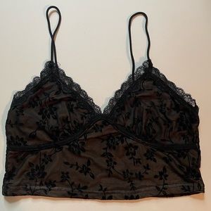 SHEIN BLACK AND BROWN lace cropped tank top